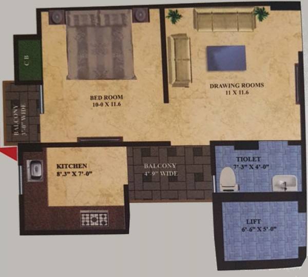 MSJ Capital Homes (1BHK+1T (580 sq ft) 580 sq ft) MSJ Capital Homes (1BHK+1T (580 sq ft) 580 sq ft)