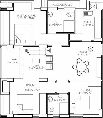 Orbit Cosmos (3BHK+2T (1,280 sq ft) 1280 sq ft)