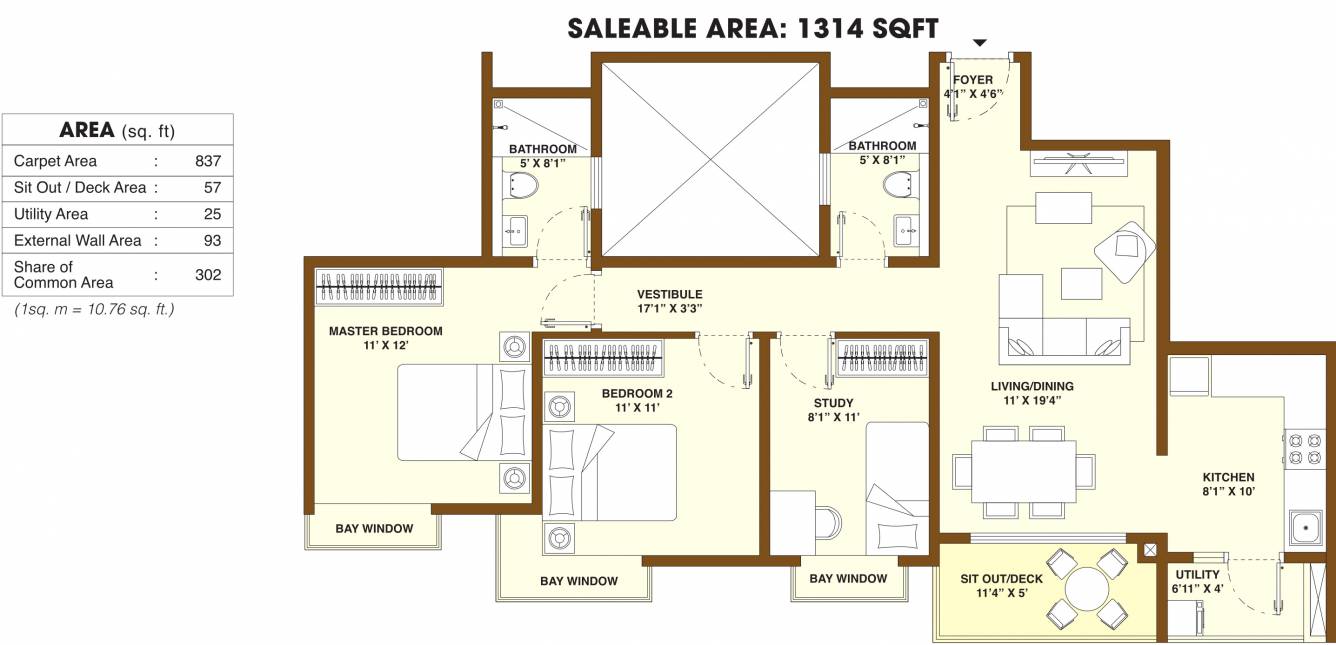 Bhartiya Nikoo Homes 2 (2BHK+2T (1,314 sq ft) + Study Room 1314 sq ft) Bhartiya Nikoo Homes 2 (2BHK+2T (1,314 sq ft) + Study Room 1314 sq ft)
