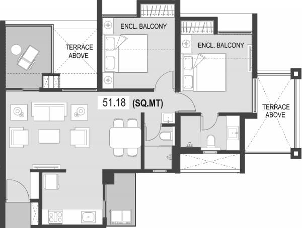 ARP Valora Towers B (2BHK+2T (550.90 sq ft) 550.9 sq ft)