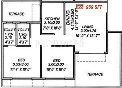 Moraj Prithvi Park (2BHK+2T (959 sq ft) 959 sq ft) Moraj Prithvi Park (2BHK+2T (959 sq ft) 959 sq ft)