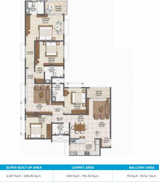 Brigade Buena Vista Phase 2 (4BHK+4T (2,437 sq ft) 2437 sq ft)