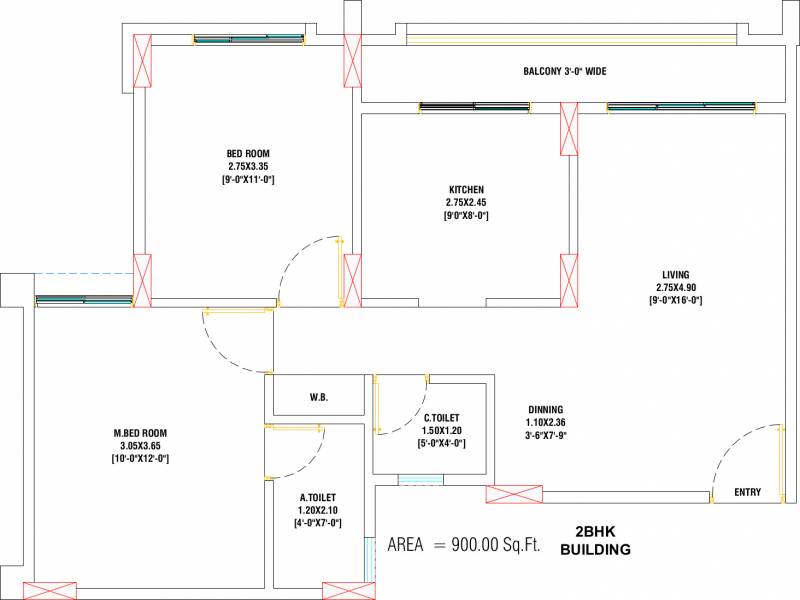 Arihant Anchal Phase 1 (2BHK+2T (900 sq ft) 900 sq ft)