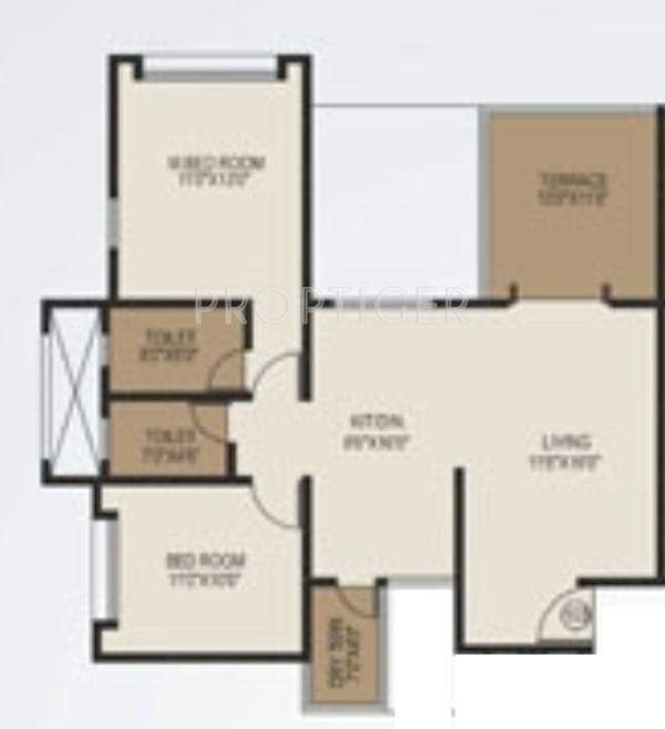 Shree Balaji Generosia (2BHK+2T (1,068 sq ft) 1068 sq ft)