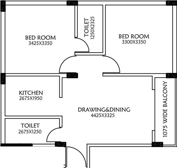 Sun BA 137 (2BHK+1T (938 sq ft) 938 sq ft)
