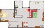 Sonigara Homes Pearl Floor Plan (1BHK+1T)