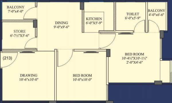 Virat Vaishali Homes (2BHK+1T (562.52 sq ft) 562.52 sq ft)