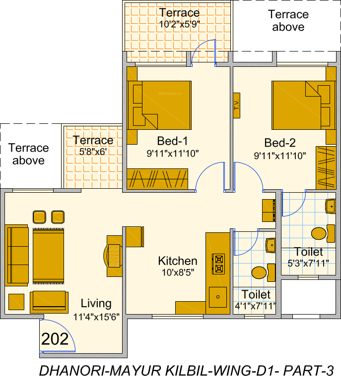 Bunty Mayur Kilbil Phase 2 D Wing (2BHK+2T (960 sq ft) 960 sq ft)