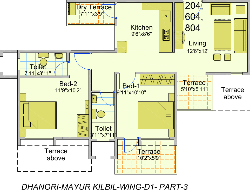 Bunty Mayur Kilbil Phase 2 D Wing (2BHK+2T (996 sq ft) 996 sq ft)