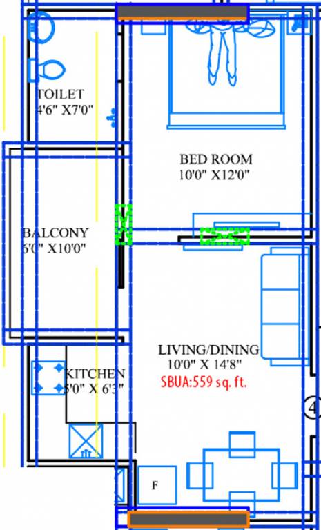 Veritas Azuro (1BHK+1T (559 sq ft) 559 sq ft) Veritas Azuro (1BHK+1T (559 sq ft) 559 sq ft)