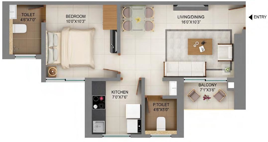 Shapoorji Pallonji Mumbai Dreams (1BHK+1T (413.44 sq ft) 413.44 sq ft)