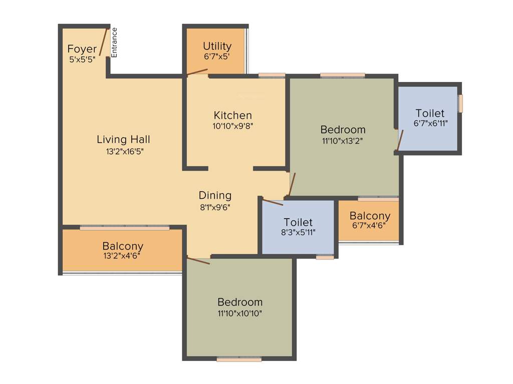 MJ Lifestyle Amadeus (2BHK+2T (1,164 sq ft) 1164 sq ft)