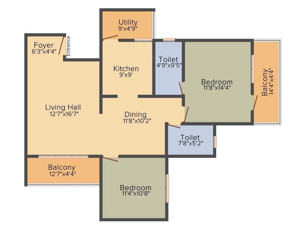 MJ Lifestyle Amadeus (2BHK+2T (1,259 sq ft) 1259 sq ft)