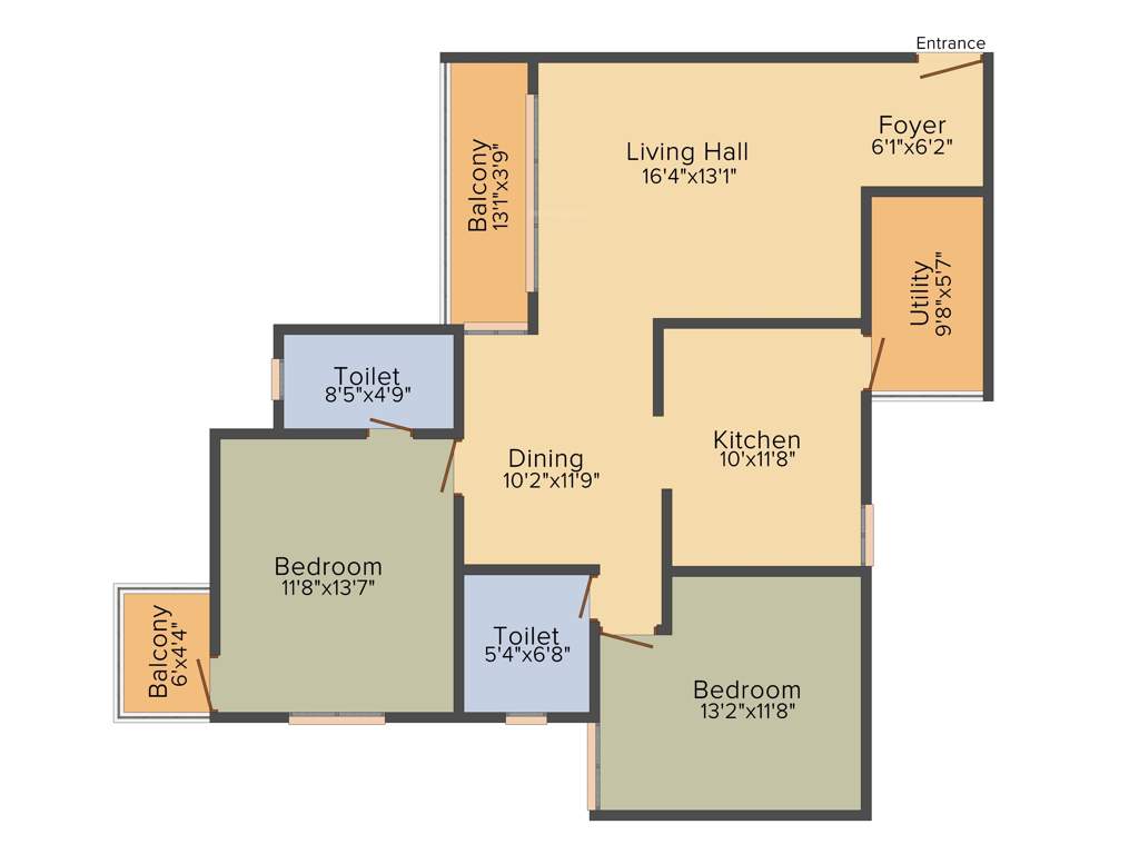 MJ Lifestyle Amadeus (2BHK+2T (1,284 sq ft) 1284 sq ft)