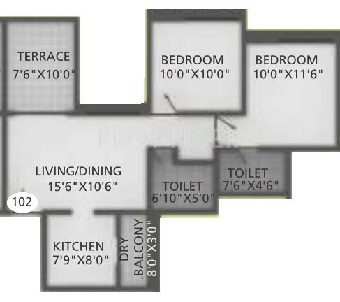 Bhandari Vermont (2BHK+2T (881 sq ft) 881 sq ft)