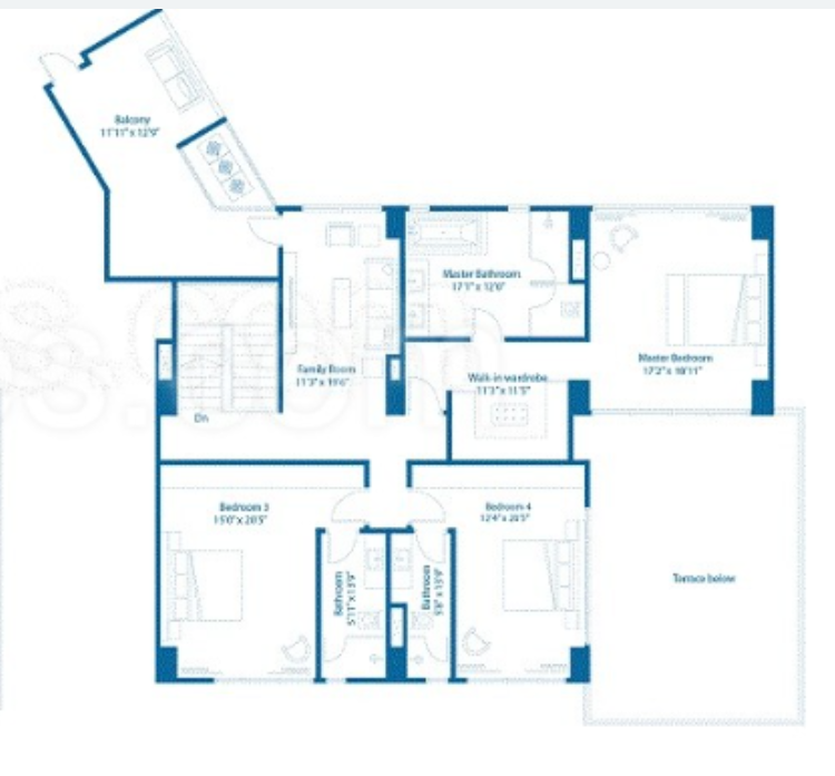 Upper Level Duplex Plan lake terraces Floor Plan Upper Level Duplex Plan