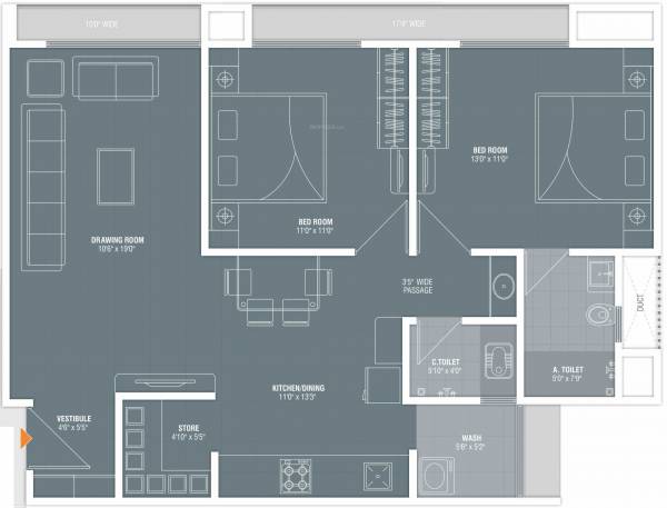  Saamarth Heaven 4 (2BHK+2T (803 sq ft) 803 sq ft)
