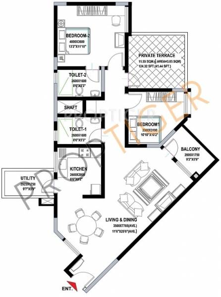Sobha Sunscape (2BHK+2T (1,317 sq ft) 1317 sq ft) Sobha Sunscape (2BHK+2T (1,317 sq ft) 1317 sq ft)