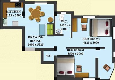 Lunar The Golden Enclave (2BHK+2T (905 sq ft) 905 sq ft)