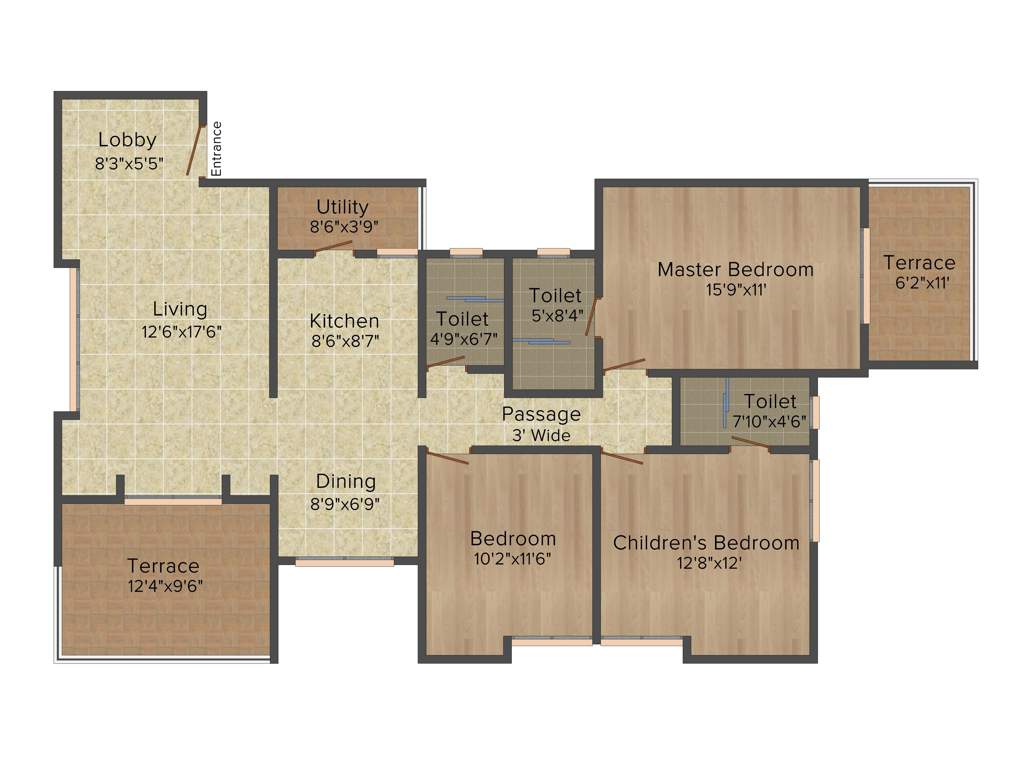 Horizon Lotus and Lily (3BHK+3T (1,700 sq ft) 1700 sq ft)