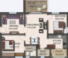 Reliance Jubilee (2BHK+2T (1,223.00 sq ft) 1223 sq ft)