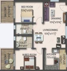 Reliance Jubilee (2BHK+2T (1,279.94 sq ft) 1279.94 sq ft)