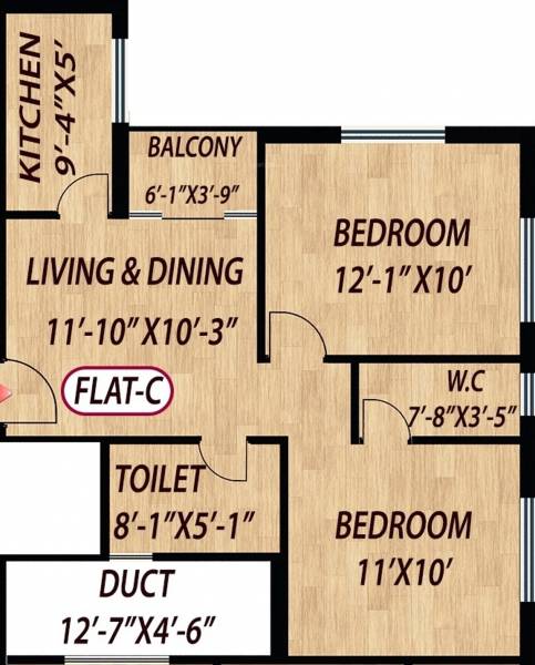 Mondal Porichoy Apartment (2BHK+2T (761 sq ft) 761 sq ft)