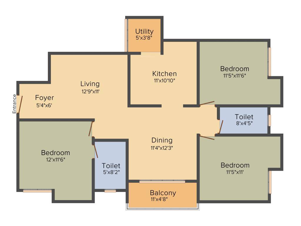 Elegant Pinnacle (3BHK+2T (1,463 sq ft) 1463 sq ft)