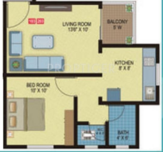 Mark Nirvana (1BHK+1T (519 sq ft) 519 sq ft)