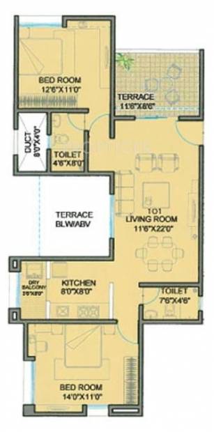 Darode Anupam (2BHK+2T (1,080 sq ft) 1080 sq ft)