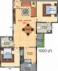 NSR Breeze (2BHK+2T (1,000 sq ft) 1000 sq ft)