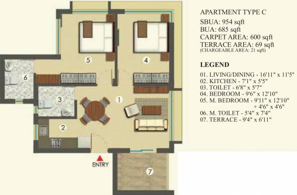 Hiland Bonochhaya Apartment (2BHK+2T (954 sq ft) 954 sq ft) Hiland Bonochhaya Apartment (2BHK+2T (954 sq ft) 954 sq ft)