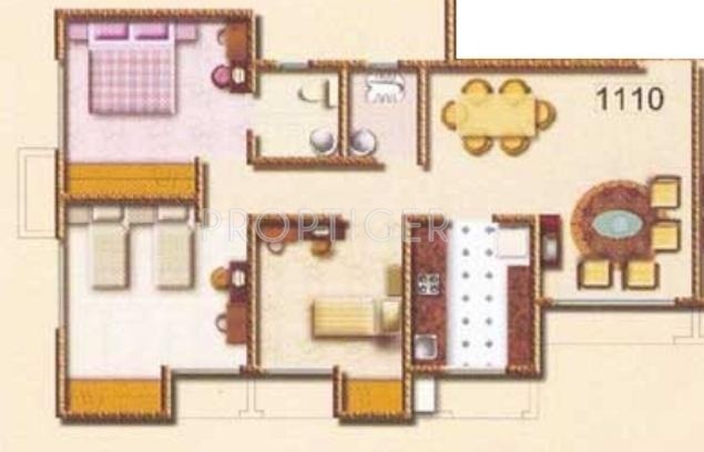 Aakash Gagan Solitaire (2BHK+2T (1,110 sq ft) 1110 sq ft)