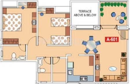 Phinix Periwinkle (2BHK+2T (1,034 sq ft) 1034 sq ft)