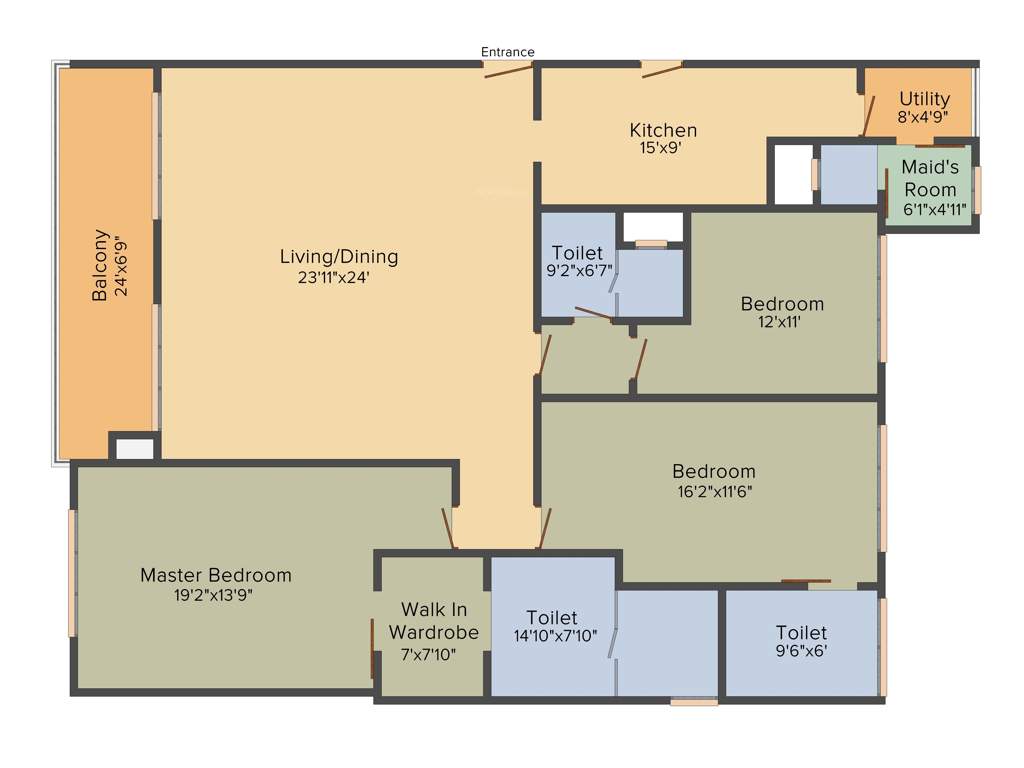 Bhartiya Leela Residences (3BHK+4T (3,144 sq ft) + Servant Room 3144 sq ft)