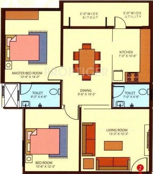 Ram Sai Ram Residency (2BHK+2T (1,075 sq ft) 1075 sq ft)