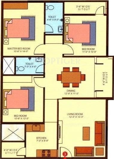 Ram Sai Ram Residency (3BHK+3T (1,350 sq ft) 1350 sq ft)