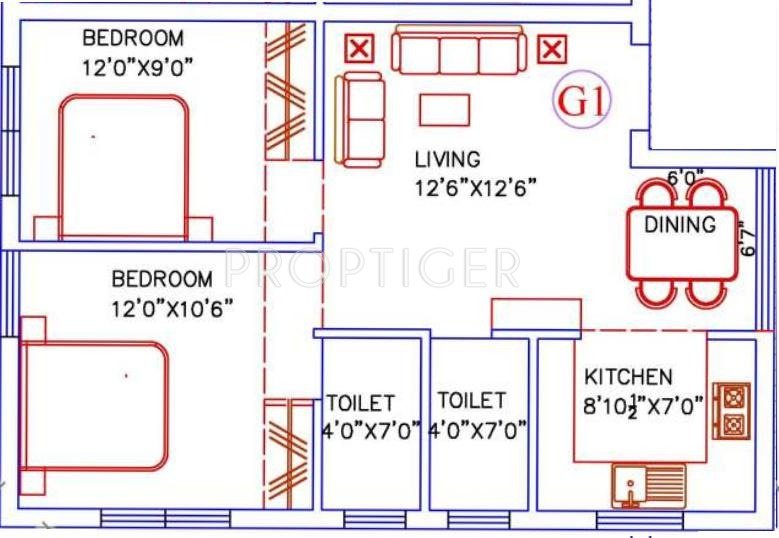 Agni The Pearl (2BHK+2T (860 sq ft) 860 sq ft)
