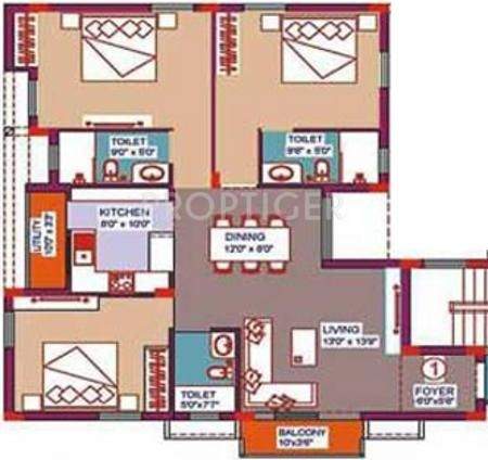 Agni Parveen Manor (3BHK+3T (1,473 sq ft) 1473 sq ft)