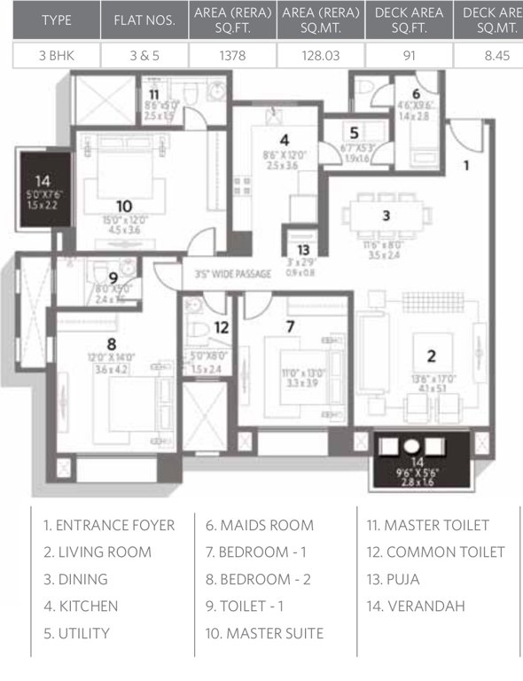 Hiranandani House of Hiranandani Egattur (3BHK+3T (1,970 sq ft) 1970 sq ft)