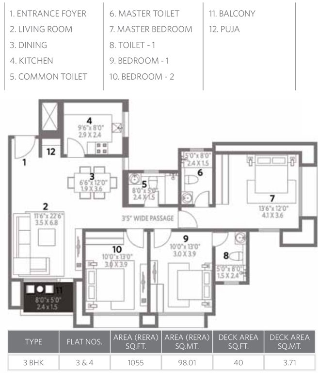Hiranandani House of Hiranandani Egattur (3BHK+3T (2,150 sq ft) 2150 sq ft)