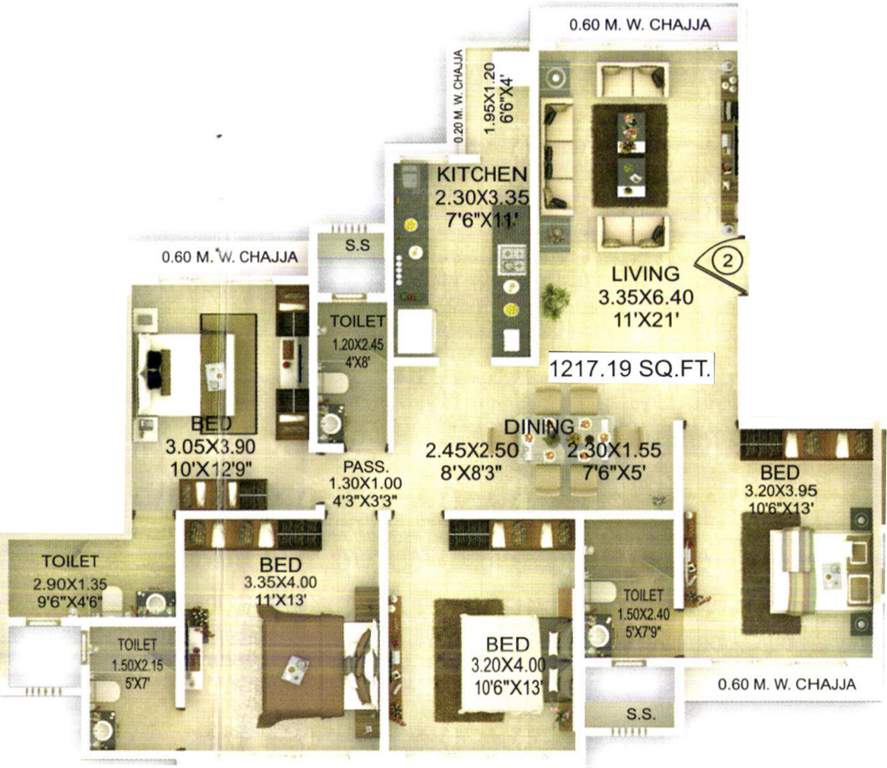 Evershine Madhuvan (4BHK+4T (1,217.18 sq ft) 1217.18 sq ft)