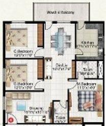 Vinoothna Pitties Majesty (3BHK+3T (1,477 sq ft) 1477 sq ft)