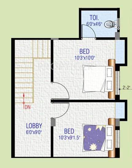 Chola Srinivasa (2BHK+2T (966 sq ft) 966 sq ft)