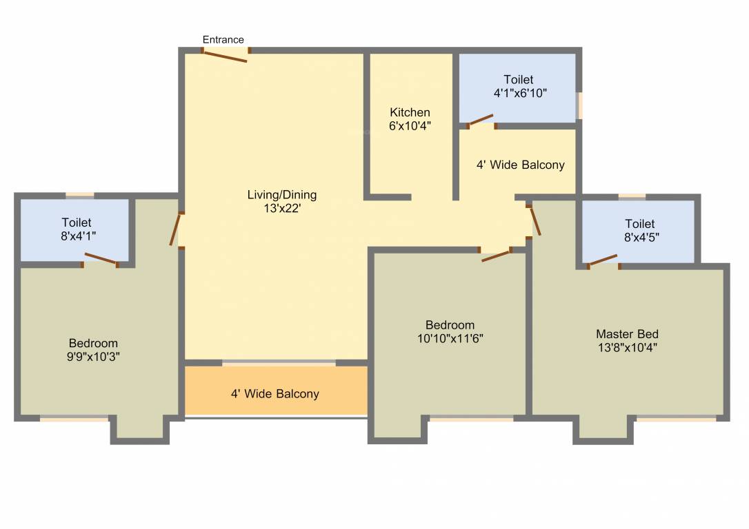 Bhawani Courtyard (3BHK+3T (1,582 sq ft) 1582 sq ft)