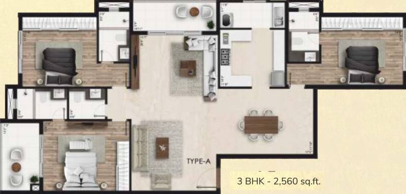 Legacy Belicia (3BHK+3T (2,560 sq ft) 2560 sq ft)