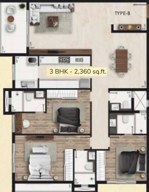 Legacy Belicia (3BHK+3T (2,360 sq ft) 2360 sq ft)
