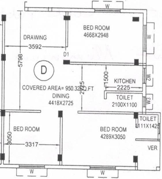 Loknath Housing Apartment (3BHK+2T (1,187 sq ft) 1187 sq ft)