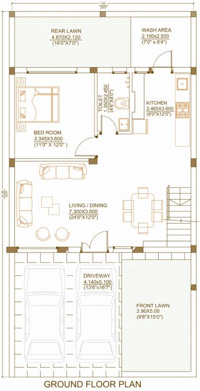  mahalaxmi city phase 1 Floor Plan Ground Floor Plan