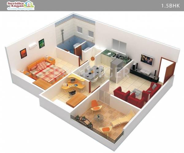 Suvidha Angan (1BHK+1T (528 sq ft) + Study Room 528 sq ft)
